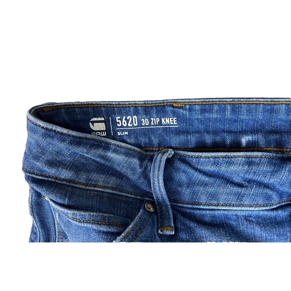 G-Star Raw 5620 3D Slim Jeans  Men's Size 34  Knee Zip Pocket  Button-Fly - Picture 8 of 16